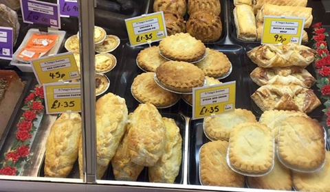 Freshly baked pies, pasties, pastries along with a wide variety of local, traditional and specialty chesses.